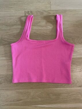 Hollister Ribbed Hot Pink Cropped Tank